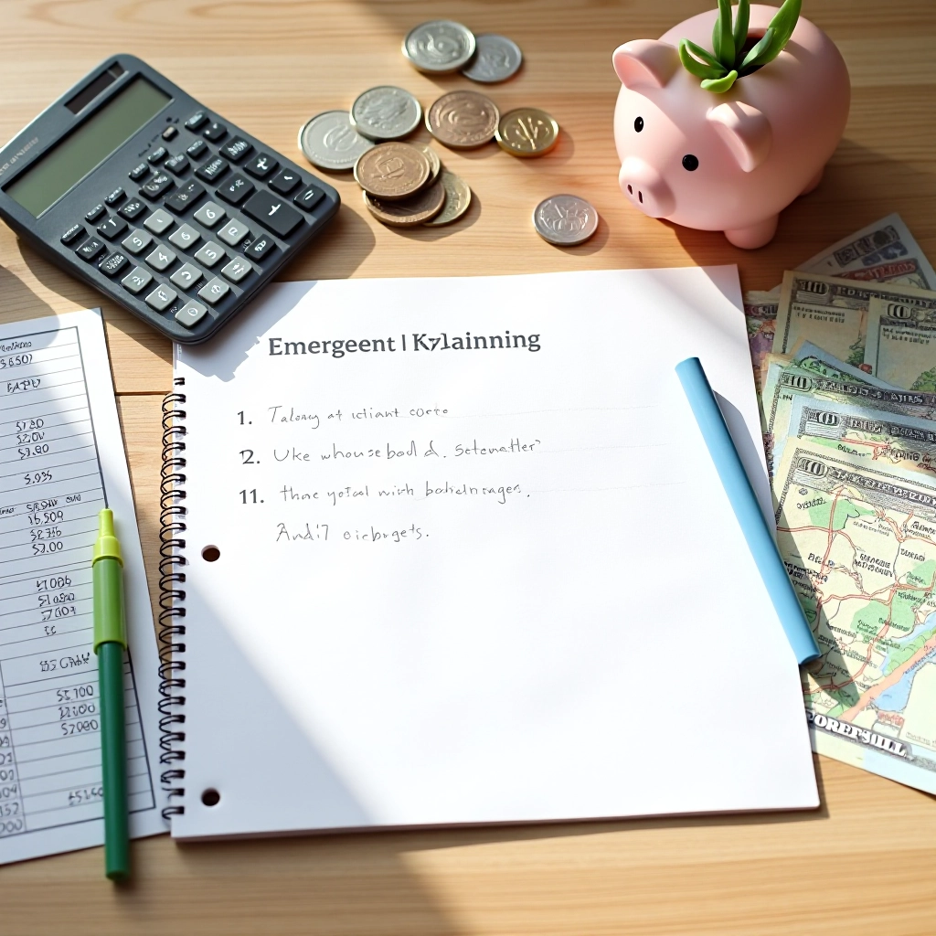 SafeHaven Savings editorial team workspace with research materials, notebooks, and financial planning resources