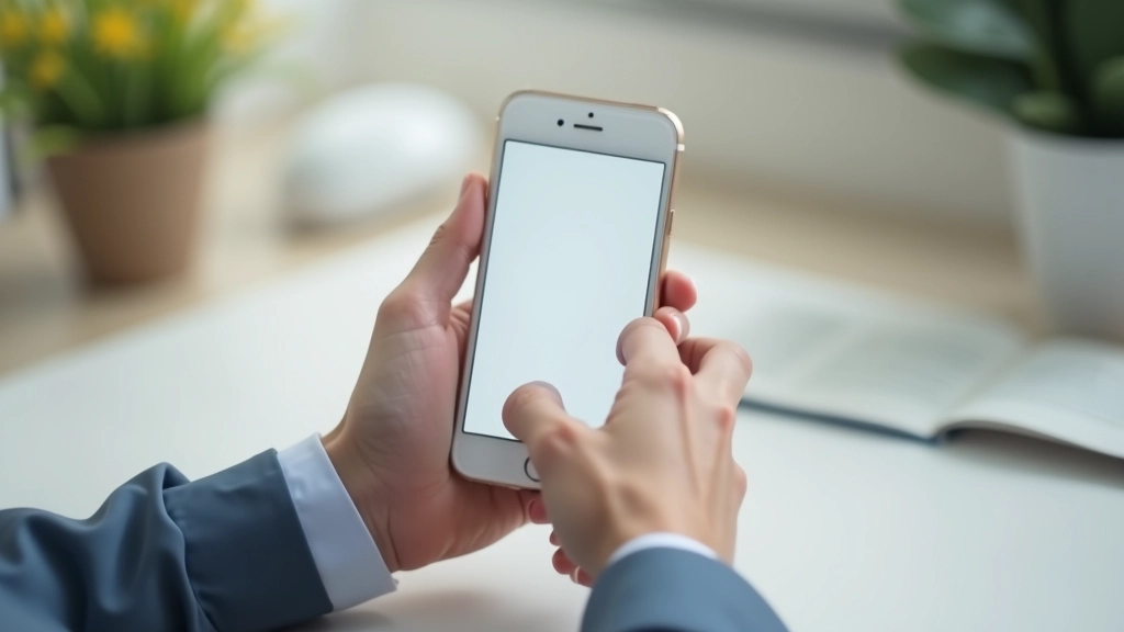 Person using mobile banking app on smartphone with savings account dashboard displayed