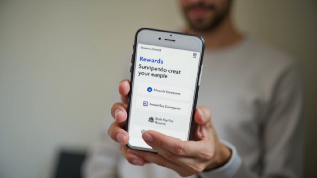 Person using smartphone with cashback rewards app interface displayed on screen
